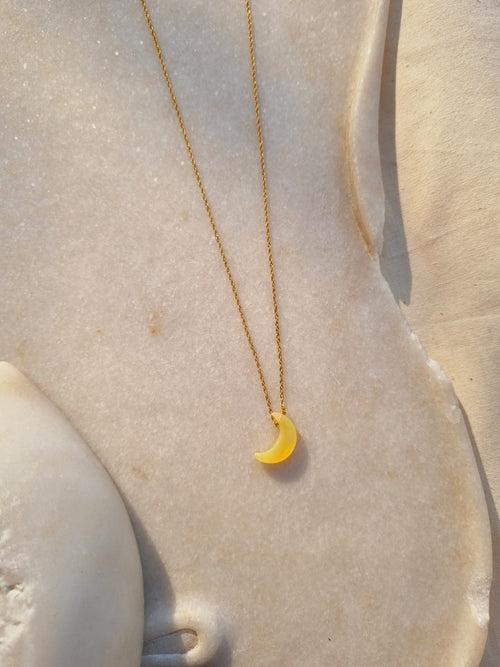 asth - Yellow Opal Luna Pendant