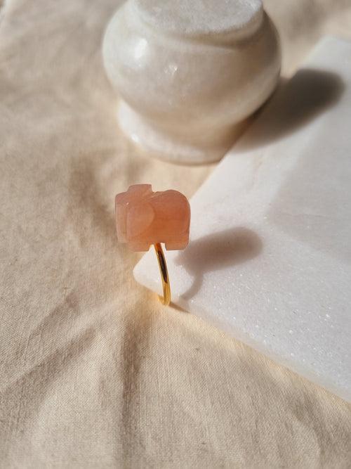 haati - Peach Moonstone Ring