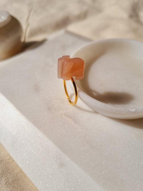 haati - Peach Moonstone Ring