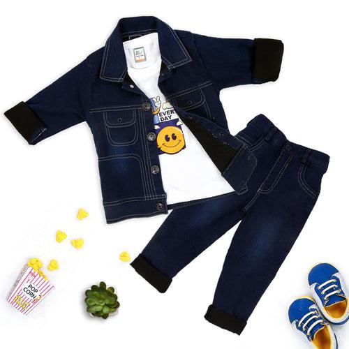 "Denim Dream Team: Boys' 3-Piece Set for Cool Kid Adventures!"