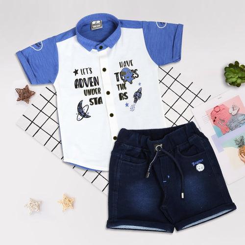 Tiny Trendsetter Alert! Playful Prints in Cool Shirt-Shorts Combo.