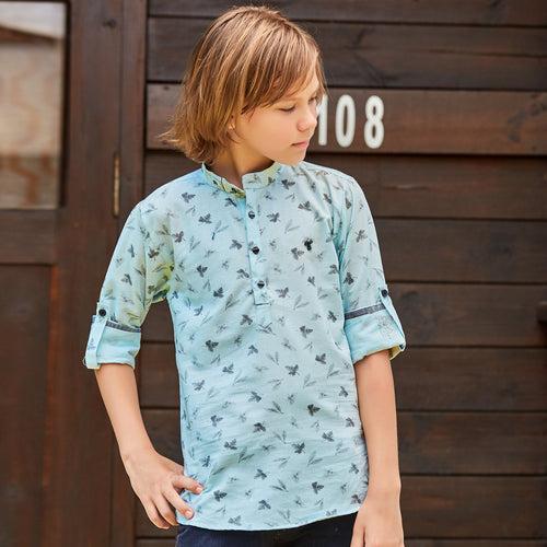 Printed Cotton Kurta For Young Boys.