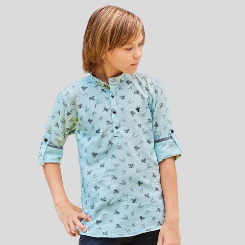 Printed Cotton Kurta For Young Boys.