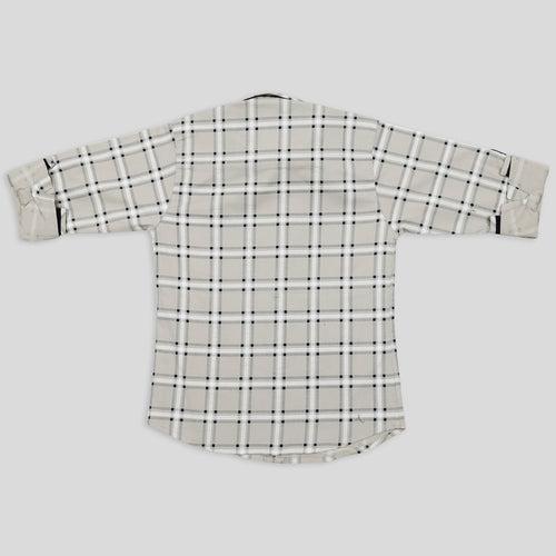 Lycra Checkered Shirt and T-shirt Set  For Young Boys