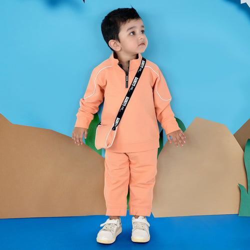 "Cotton Comfort Quest: Boys' Coordinated Set with Super Cool Bag!"