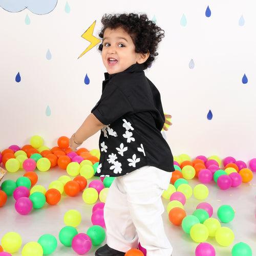 Blossom in Style: Flower Power Shirt + Jeans Set for Boys!