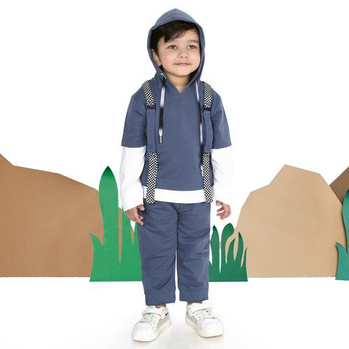 "Tiny Trendsetters Unite! Cool Hoodie & Joggers Set for Little Dudes."