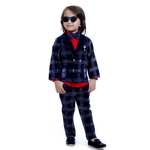 INDIGO PLAID FULL SUIT SET