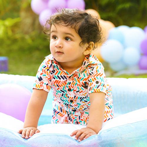 candy land cordinated shirt & shorts set with candy print