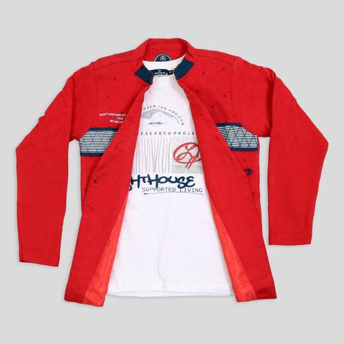 MashUp Stylish Shrug and Tshirt Set for Young boys