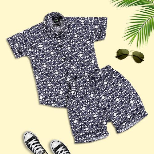 Good Vibes- Evil eye print Shirt and Shorts Cordinate set