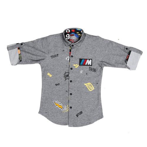 MASHUP COOL EMBRIODERY PATCHES SHIRT