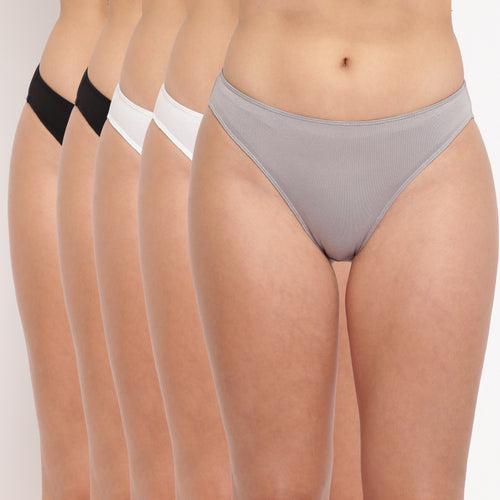 Glamo Rise High Leg Brief (Combo Pack of 5)