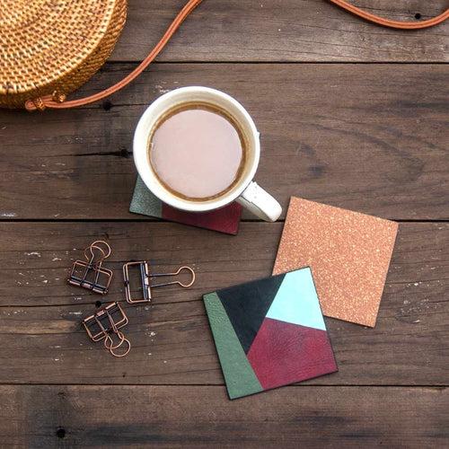 Leather & Cork Coasters