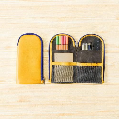 Colour Block Pen Pouch - Sunshine Blue