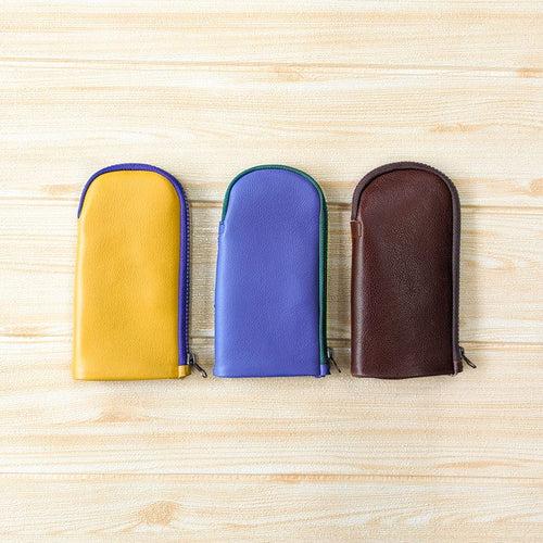 Colour Block Pen Pouch - Sunshine Blue