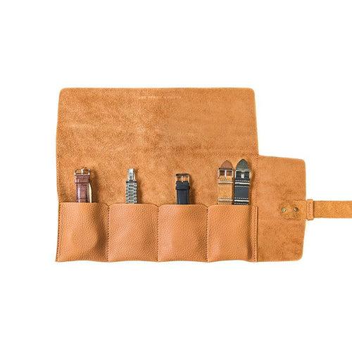 Leather Watch Roll - Large / Windsor Tan