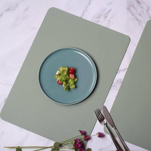 Rectangular Fine Faux Leather Placemats, Set of 2 - Mint