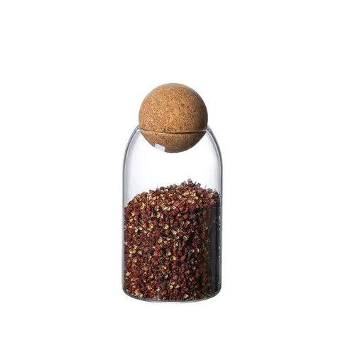 Glass Cylindrical Jar with Cork Stopper Medium