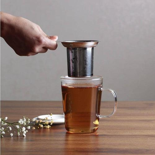 Uni Glass Mug with Stainless Steel Filter