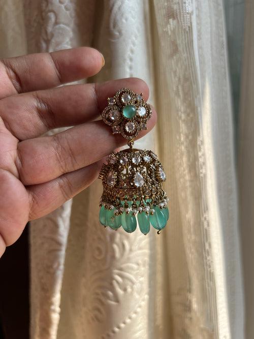 Moissante cutwork bead jhumkas