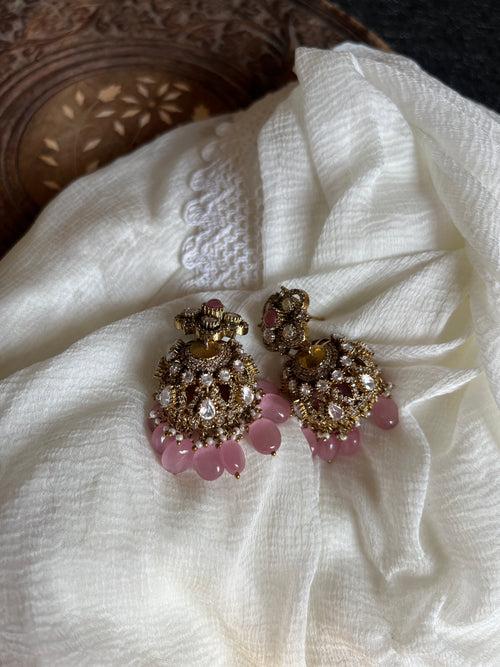 Moissante cutwork bead jhumkas