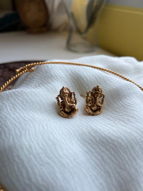 Antique Ganesha pendant studs hasli set