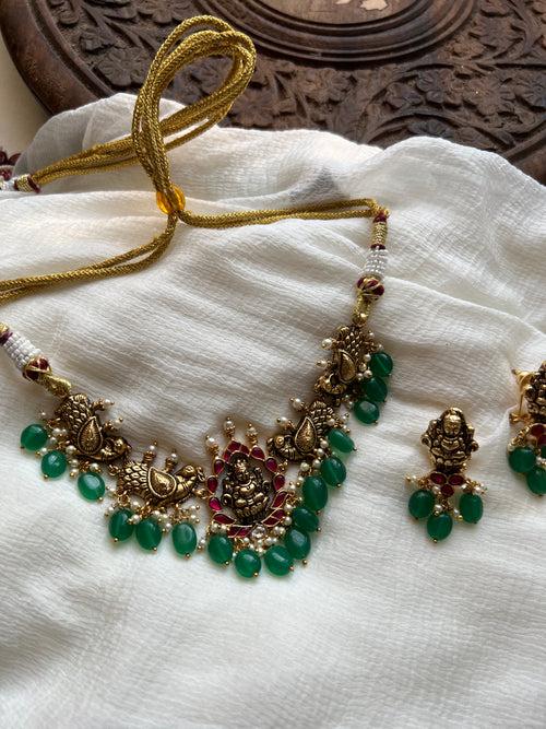 Nagas peacock kundan choker with studs