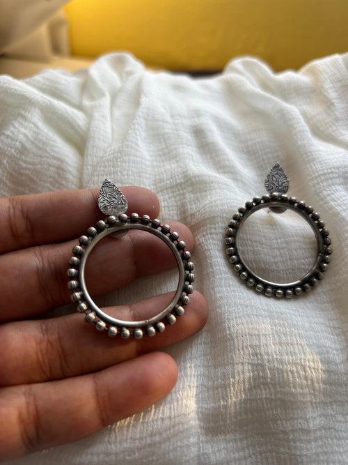 Antique silver round studs