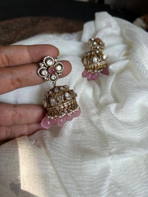 Moissante cutwork bead jhumkas