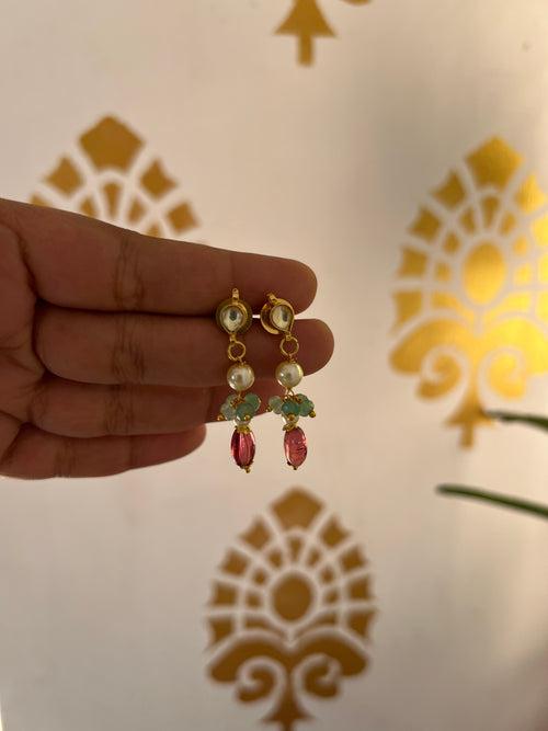 Kundan bead delicate maala with earrings