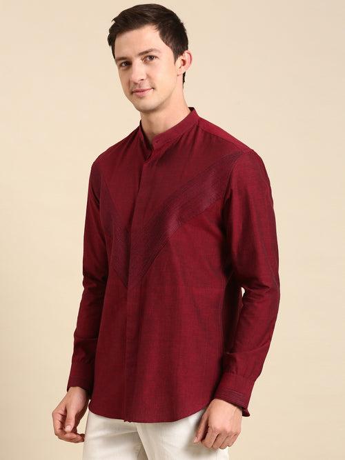 Maroon Malai Cotton Shirt - MM0850