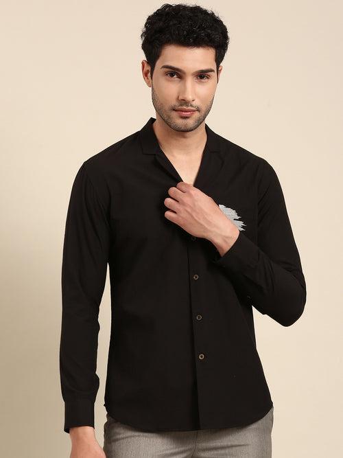 Black Cotton Summer Shirt - MM0882