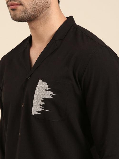 Black Cotton Summer Shirt - MM0882