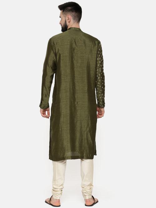 Mehendi Green Hand Emboidered Kurta - MMK0538