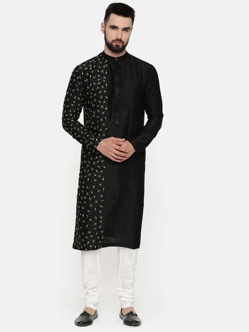 Black Hand Emboidered Kurta - MMK0540