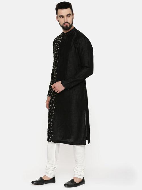 Black Hand Emboidered Kurta - MMK0540