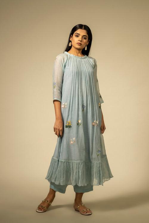 Lois Kurta Set - Powder Blue