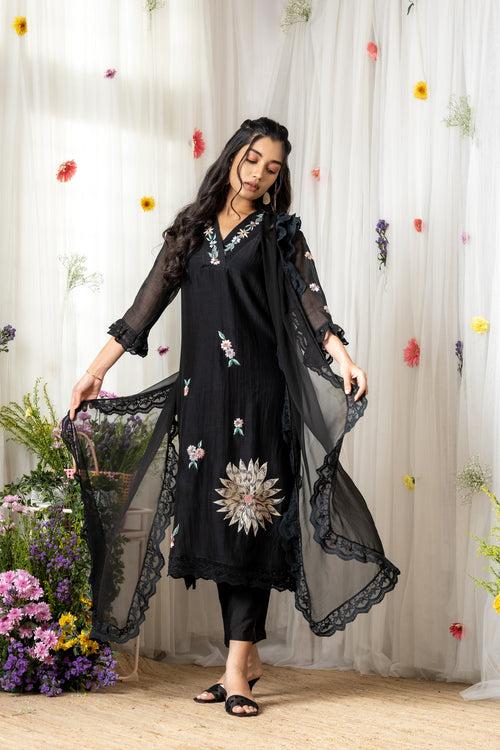 Maya kurta set - Black