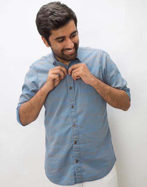 Indigo Denim Flecks Shirt