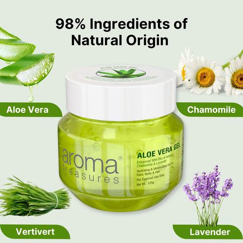 Aroma Treasures Aloe Vera Gel (Hydrating & Moisturizing Gel For Face, Body & Hair) - 125g