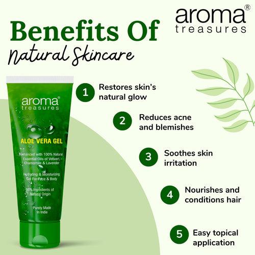 Aroma Treasures Aloe Vera Gel (Hydrating & Moisturizing Gel For Face & Body) - 150g