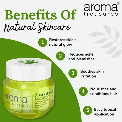 Aroma Treasures Aloe Vera Gel (Hydrating & Moisturizing Gel For Face, Body & Hair) - 250g