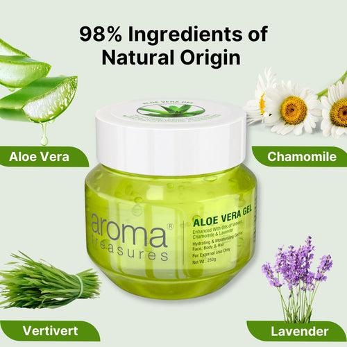 Aroma Treasures Aloe Vera Gel (Hydrating & Moisturizing Gel For Face, Body & Hair) - 250g