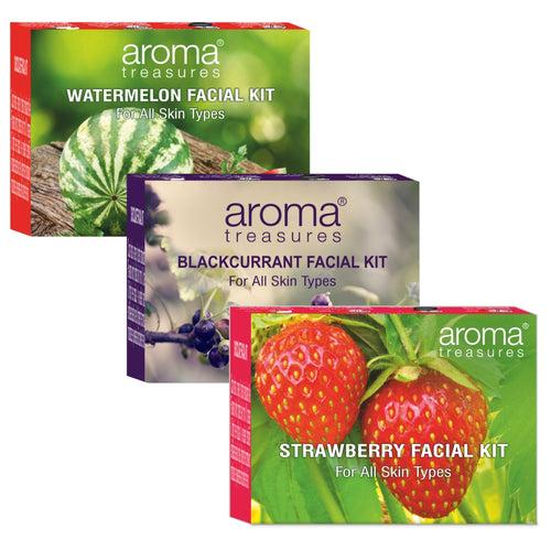 Fruit Facial Kits Combo (Watermelon, Strawberry & Blackcurrant Kit) (75g/ml)