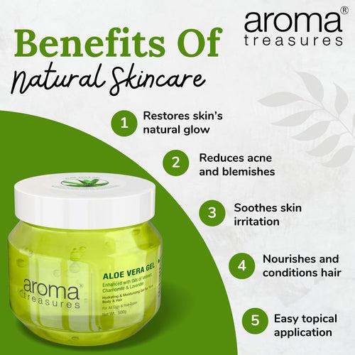 Aroma Treasures Aloe Vera Gel (Hydrating & Moisturizing Gel For Face, Body & Hair) - 500g