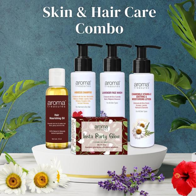 Aroma Treasures Skin and Hair Care Combo for All Skin Types