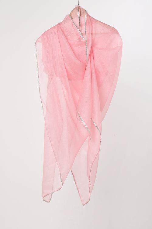 Powder Pink Bijiya Kota Silk Dupatta