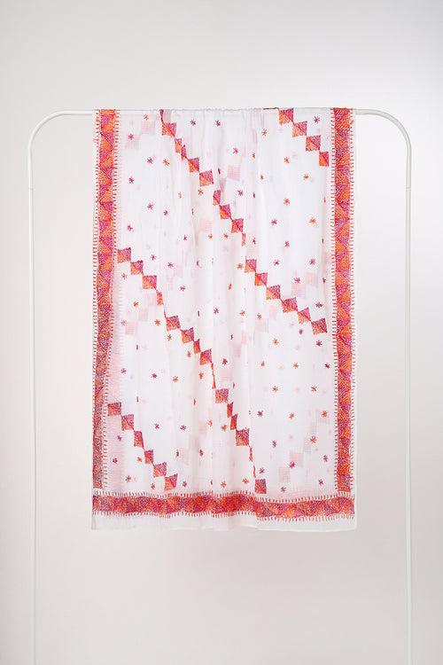 Orange and Pink Kota Cotton Phulkari Nimrat Dupatta