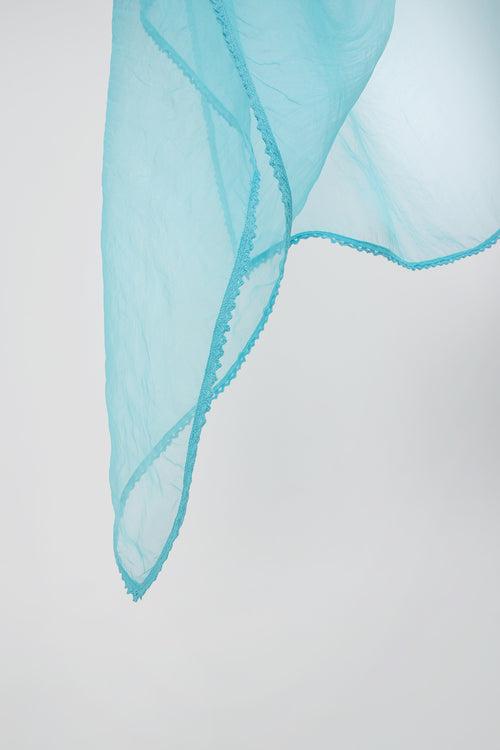 Ocean Blue Organza Kangoora Dupatta